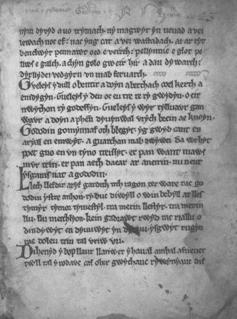The Gododdin, one of the earliest Welsh texts to mention King Arthur.